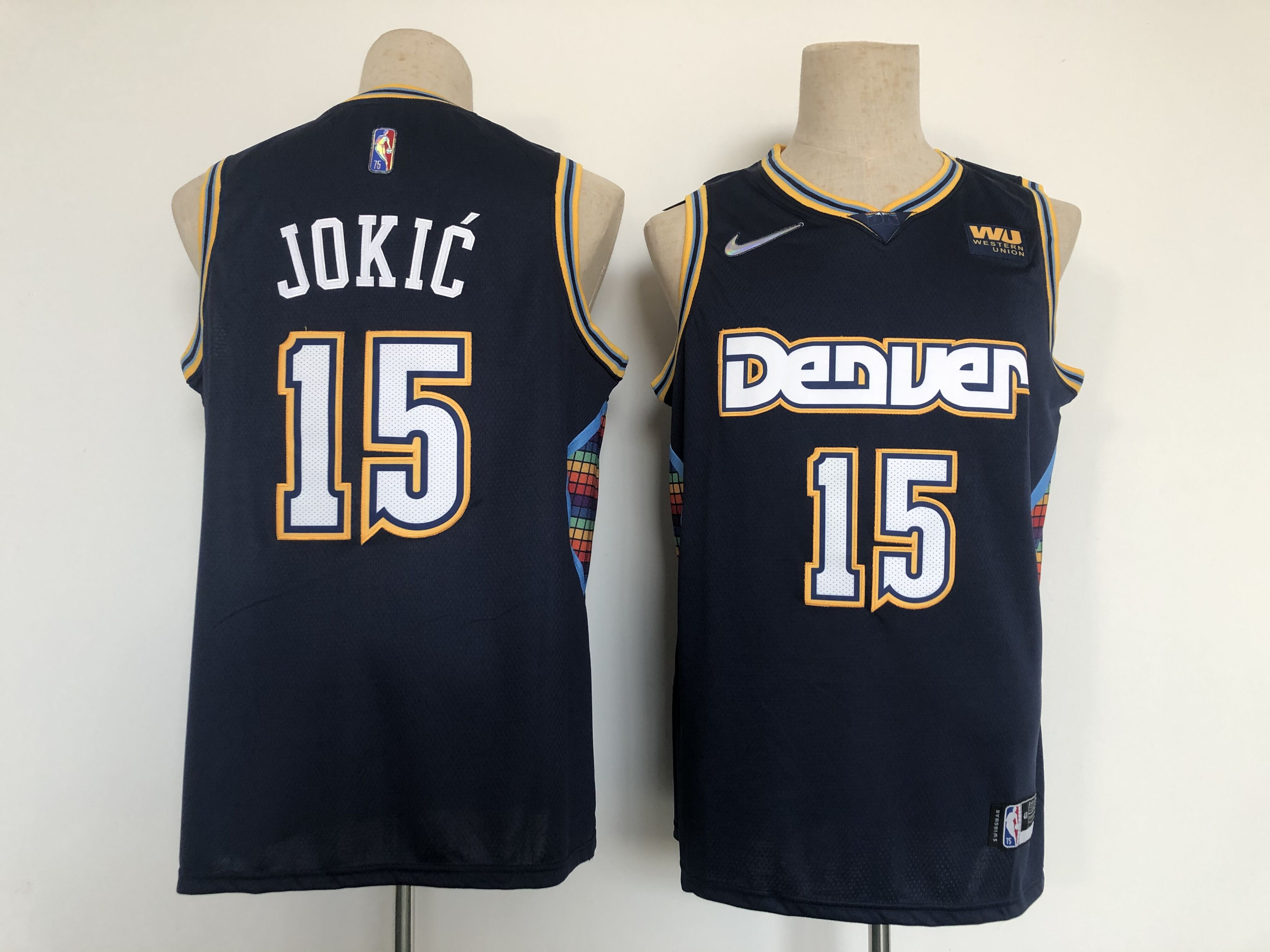 2022 NBA Men Denver Nuggets #15 Jokic blue Nike Game city edition Jersey